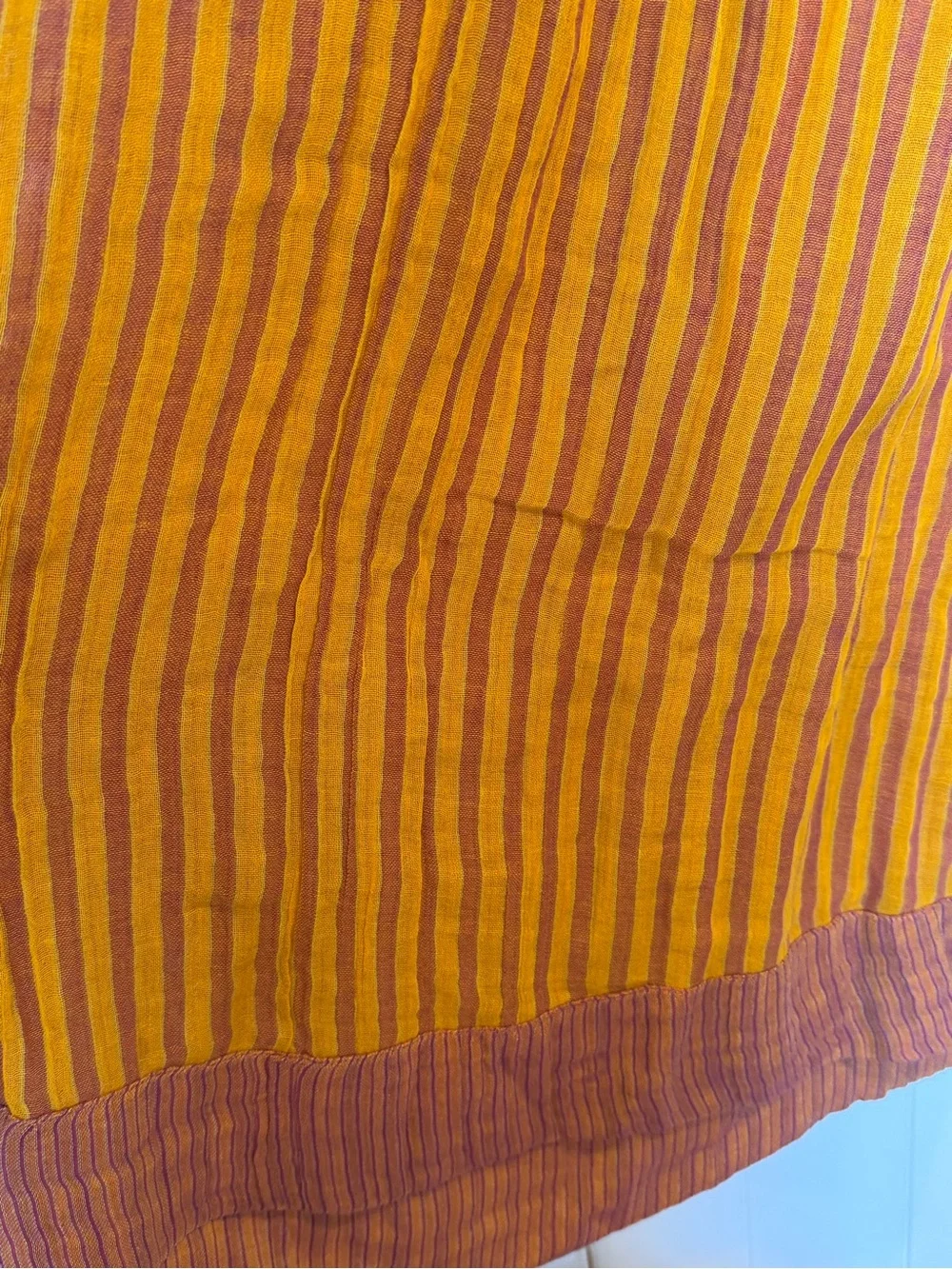 Free People Striped Mustard & Rust Midi Slip Dress